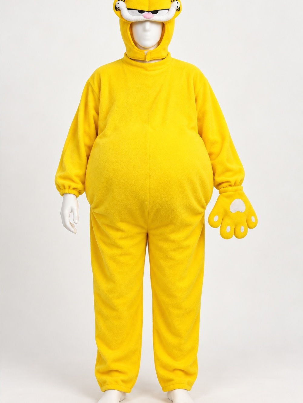 Garfield Adult XL Padded Costume Jumpsuit Headpiece & Tail Missing One Glove